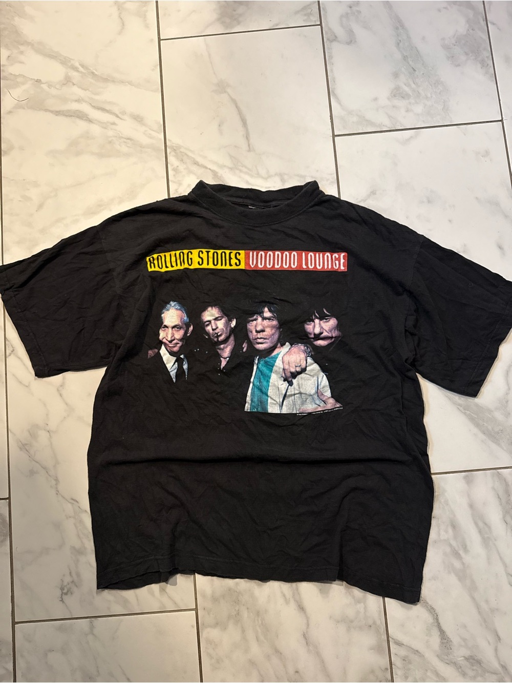 VTG 1994 Rolling Stones Voodoo Lounge Photo Shirt 90s Rock Band Tee Black XL